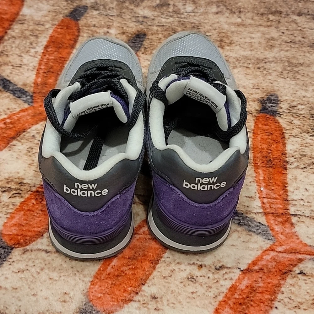 Girls 574 shadow logo lace up sneaker - Picture 3 of 8